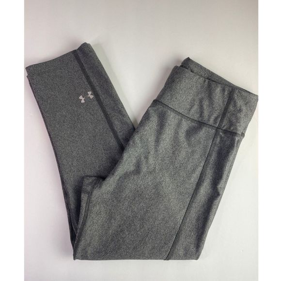 Under Armour Womens Compression Heatgear Small Cropped Gray Leggings - Picture 1 of 7